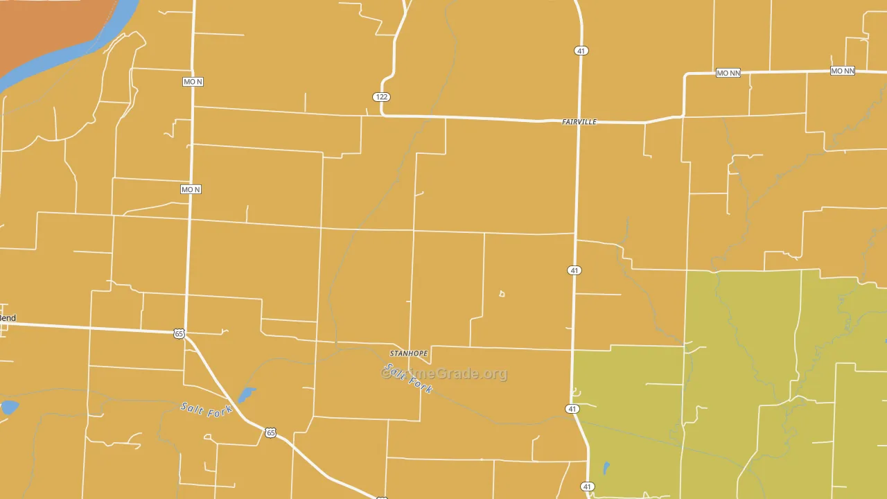 Stanhope, MO Map of Vandalism Rates