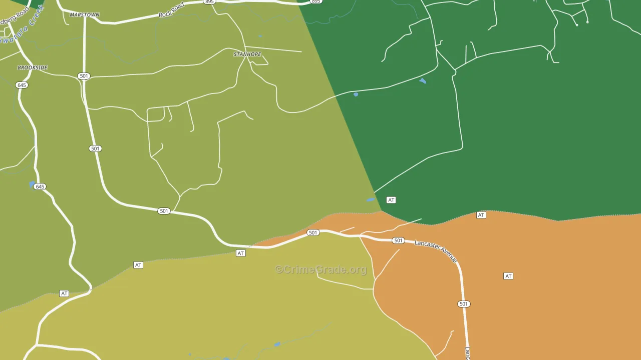 Stanhope, PA Map of Vandalism Rates