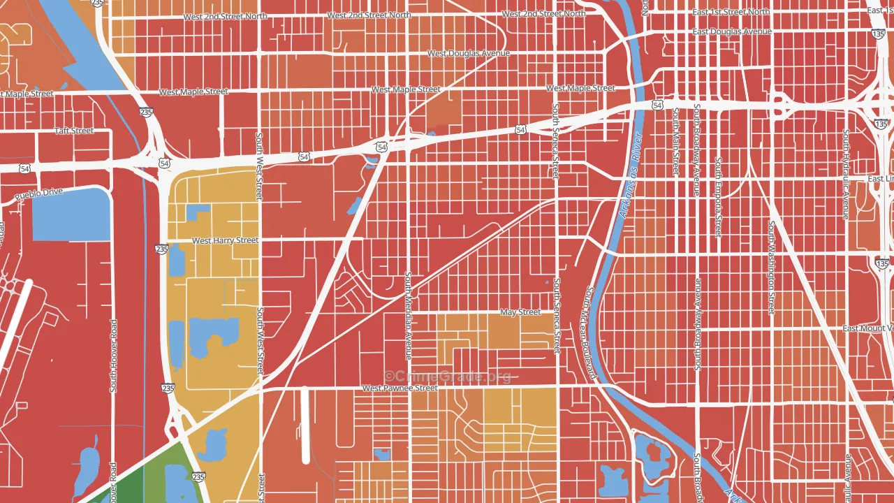 Stanley-Aley, Wichita, KS Map of Vandalism Rates