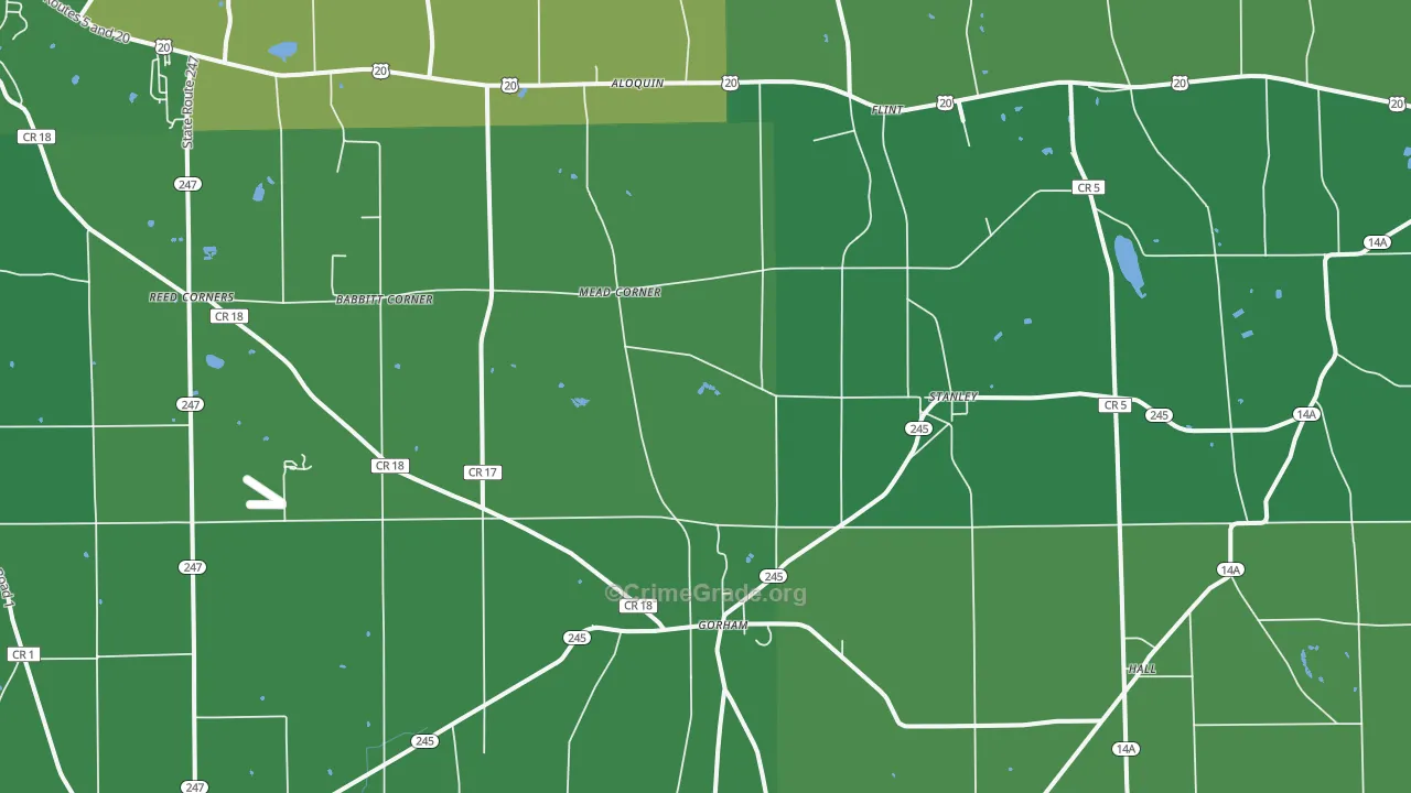 Stanley, NY Map of Vandalism Rates