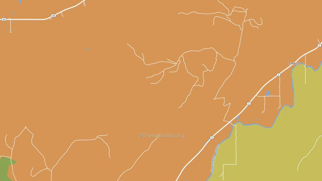 Stanley, OK Map of Vandalism Rates