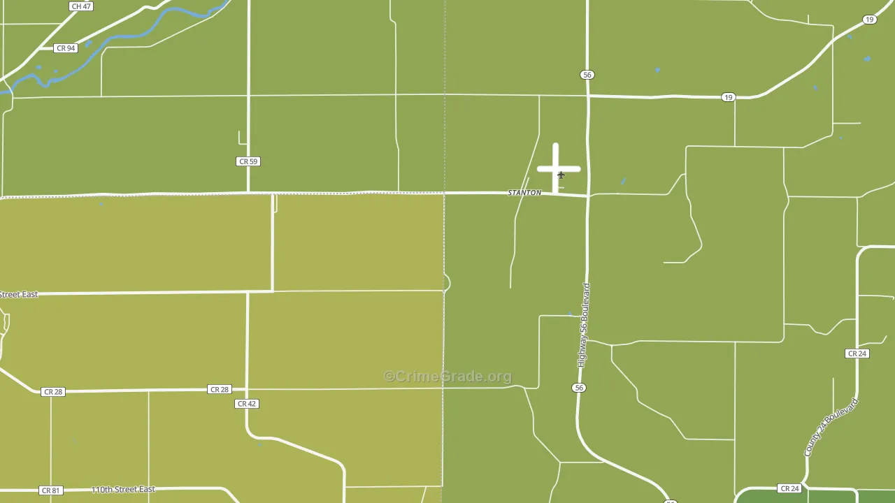 Stanton, MN Map of Vandalism Rates