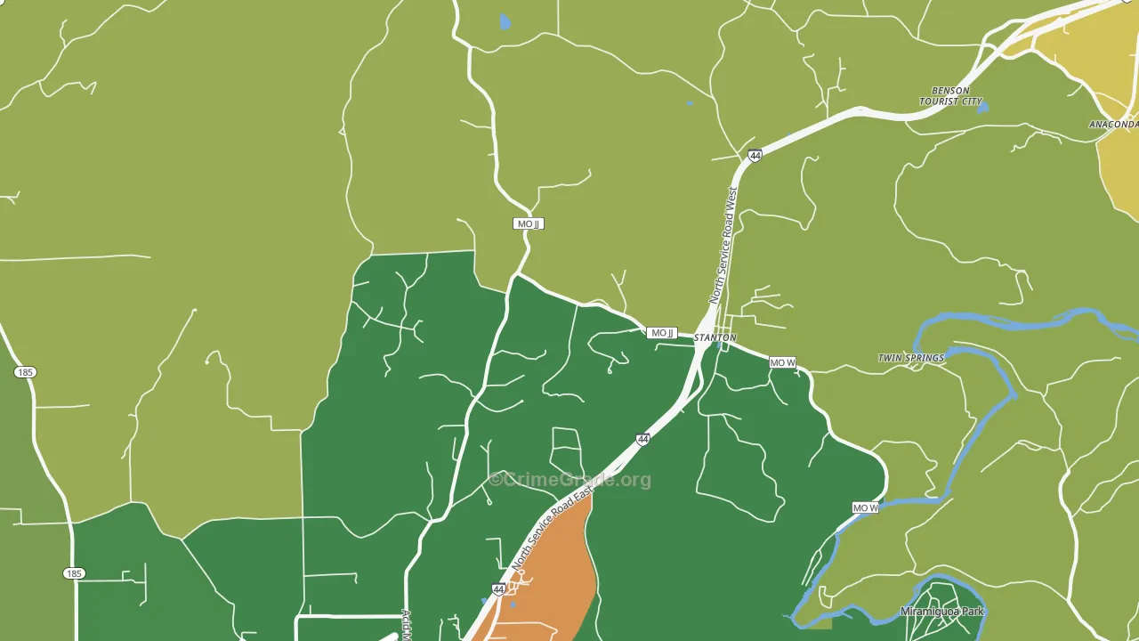 Stanton, MO Map of Vandalism Rates