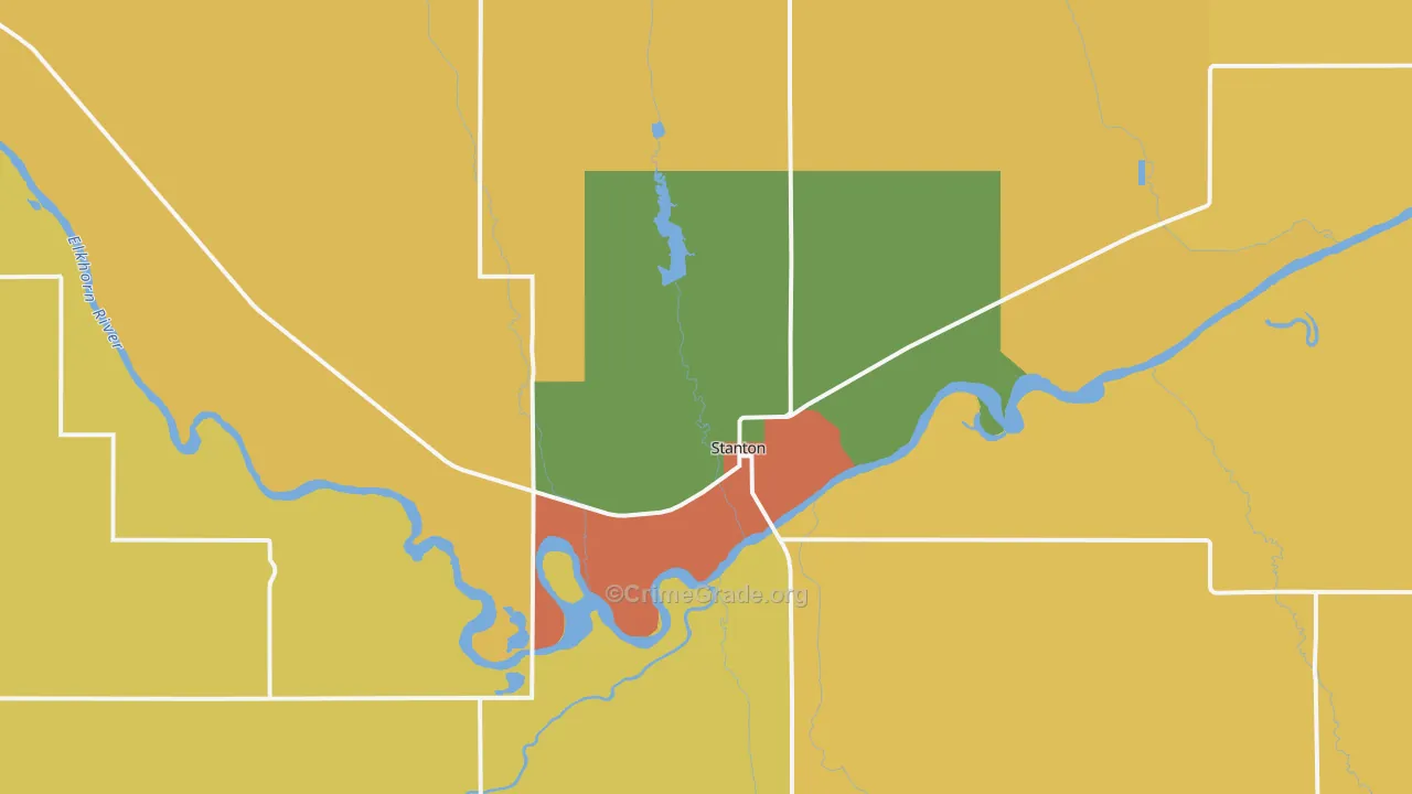 Stanton, NE Map of Vandalism Rates