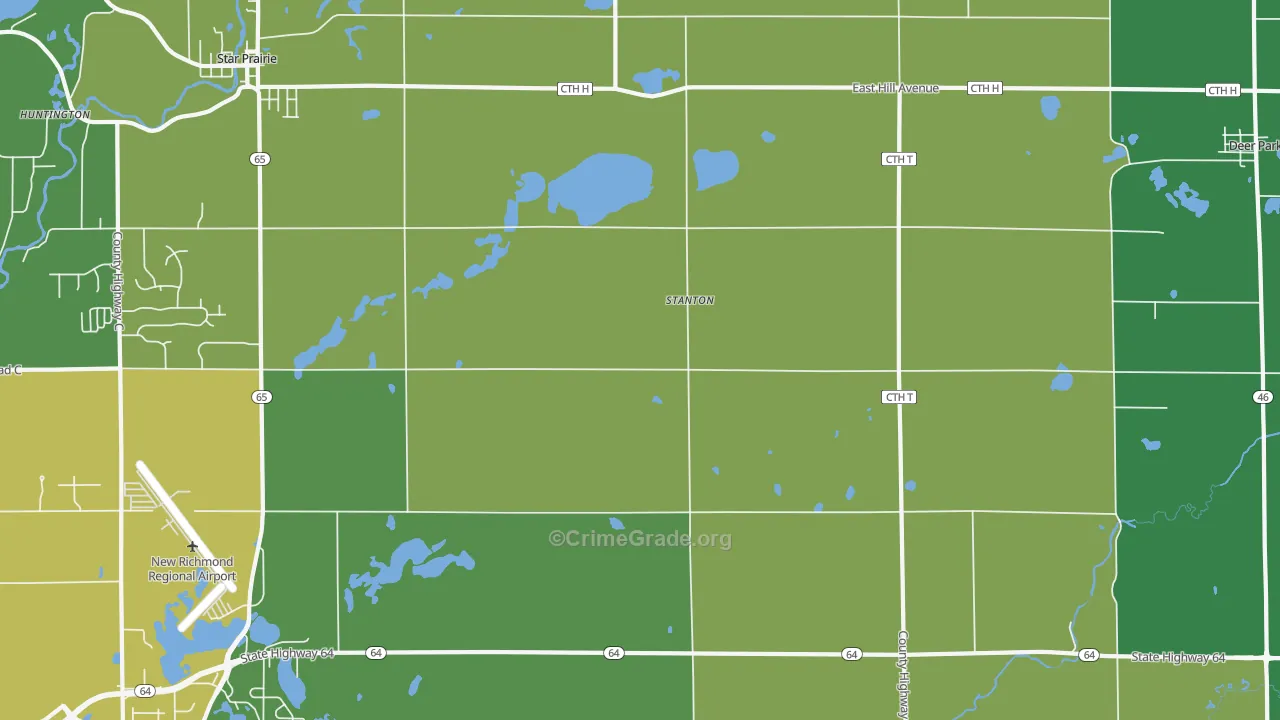Stanton, WI Map of Vandalism Rates