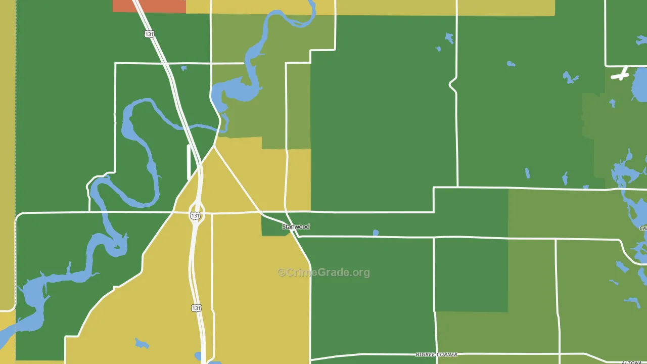 Stanwood, MI Map of Vandalism Rates