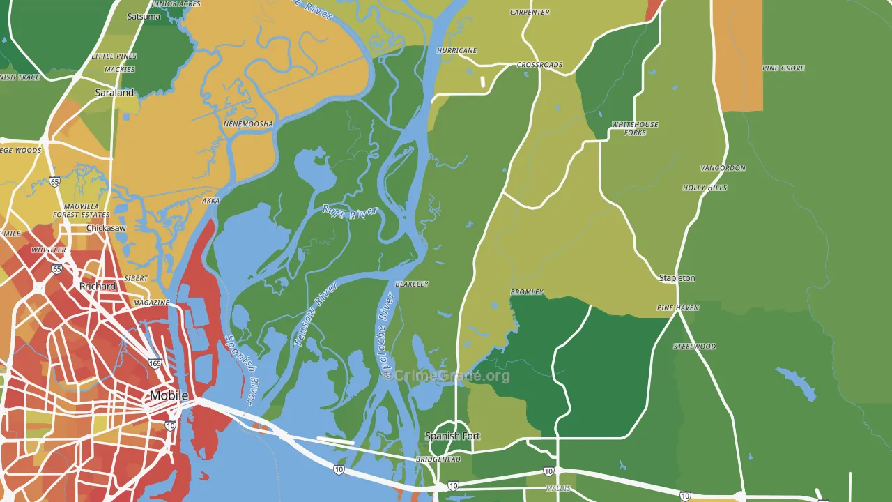 Stapleton, AL Map of Vandalism Rates