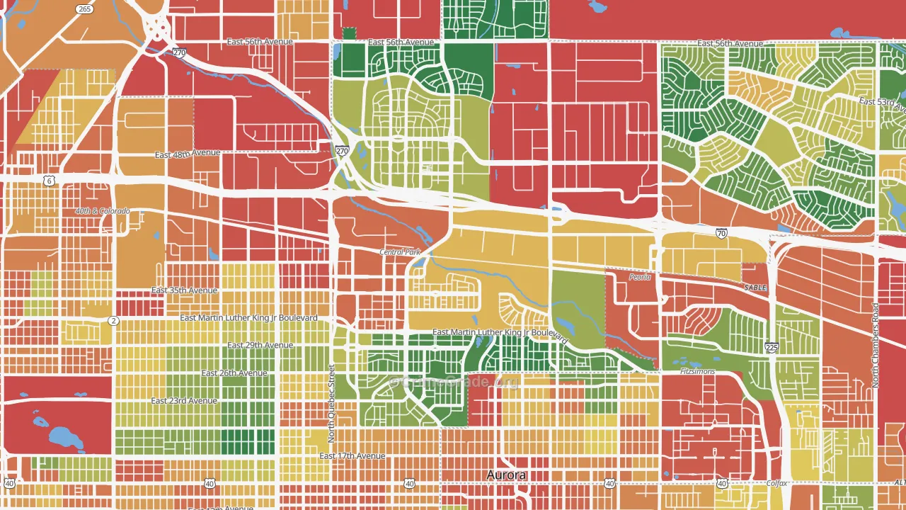 Stapleton, Denver, CO Map of Vandalism Rates