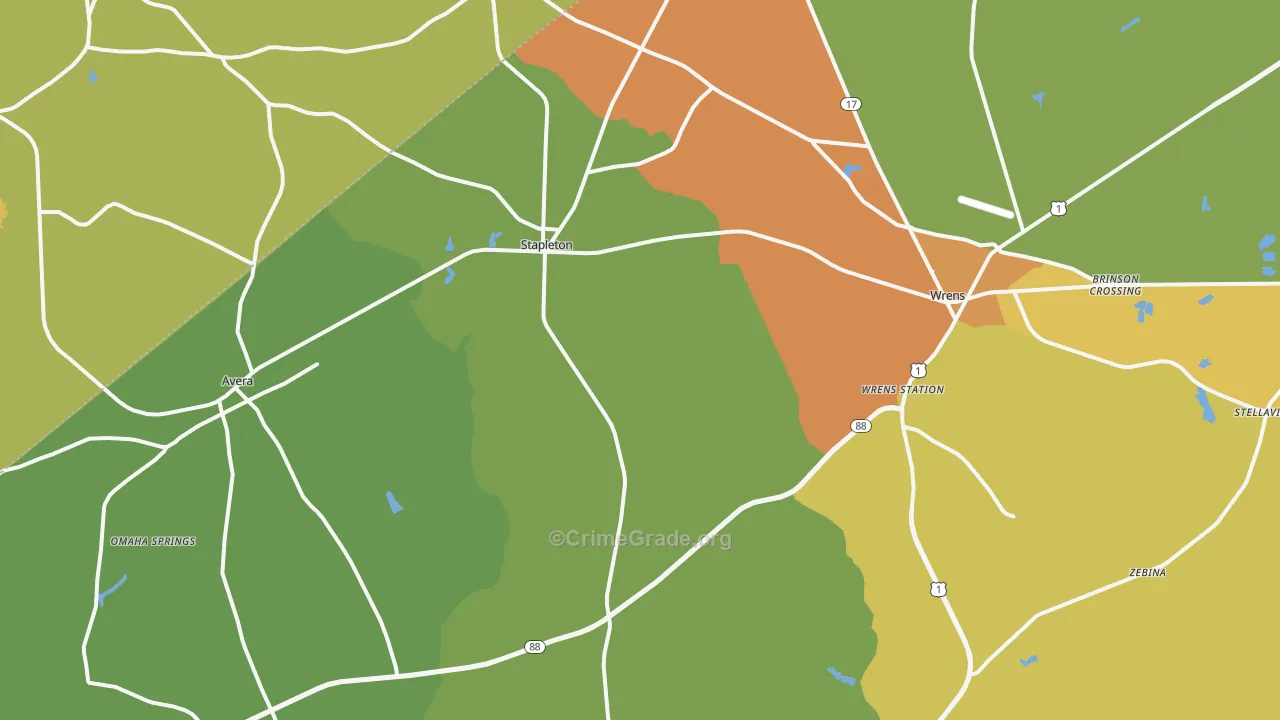 Stapleton, GA Map of Vandalism Rates