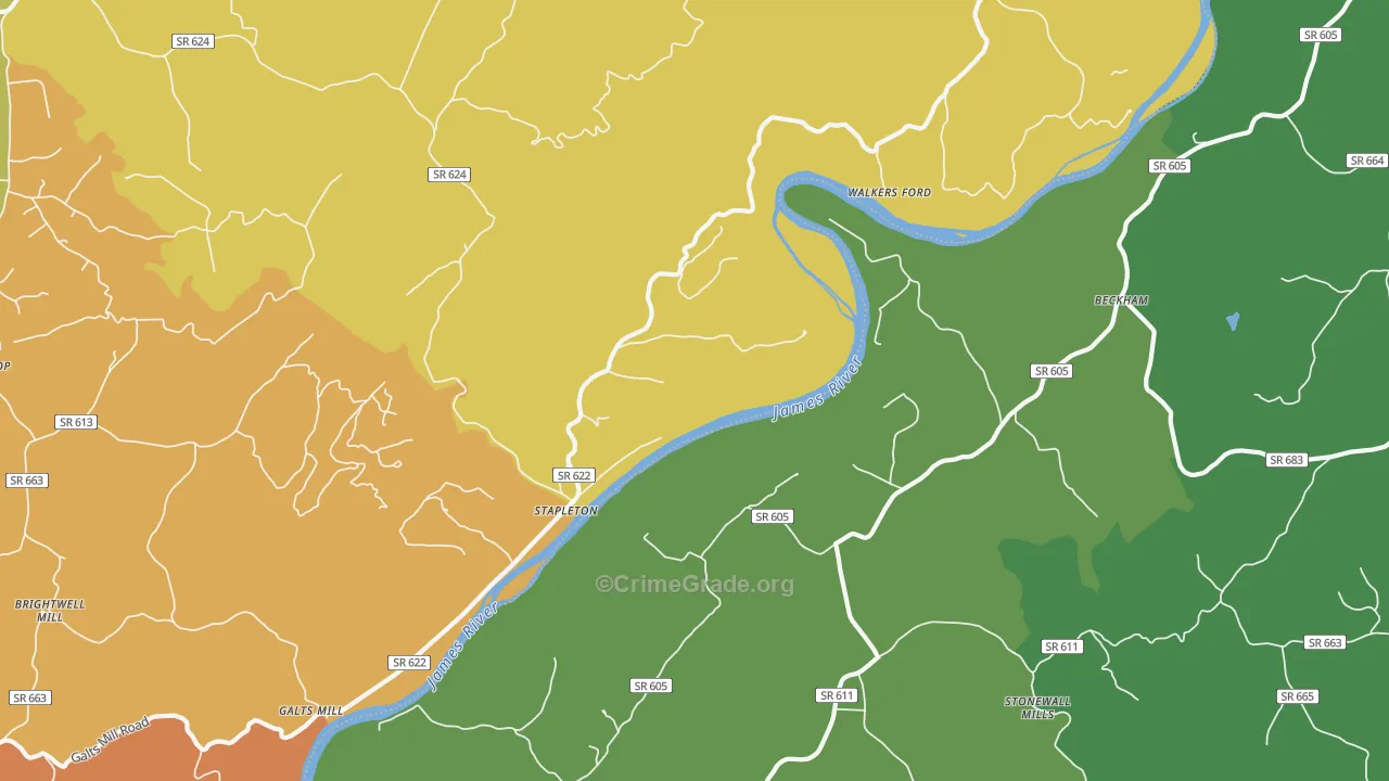 Stapleton, VA Map of Vandalism Rates