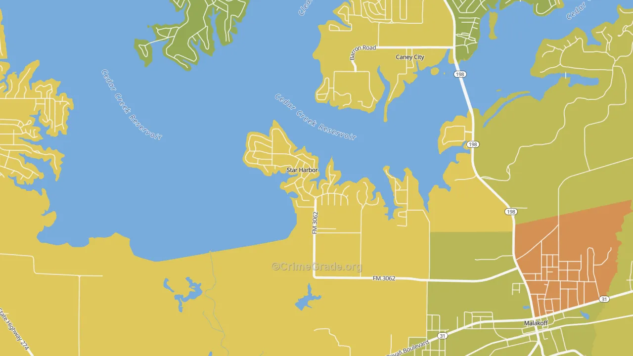 Star Harbor, TX Map of Vandalism Rates