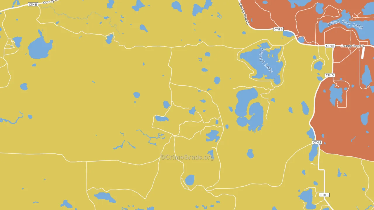 Star Lake, WI Map of Vandalism Rates
