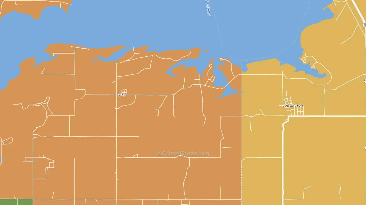Star, OK Map of Vandalism Rates