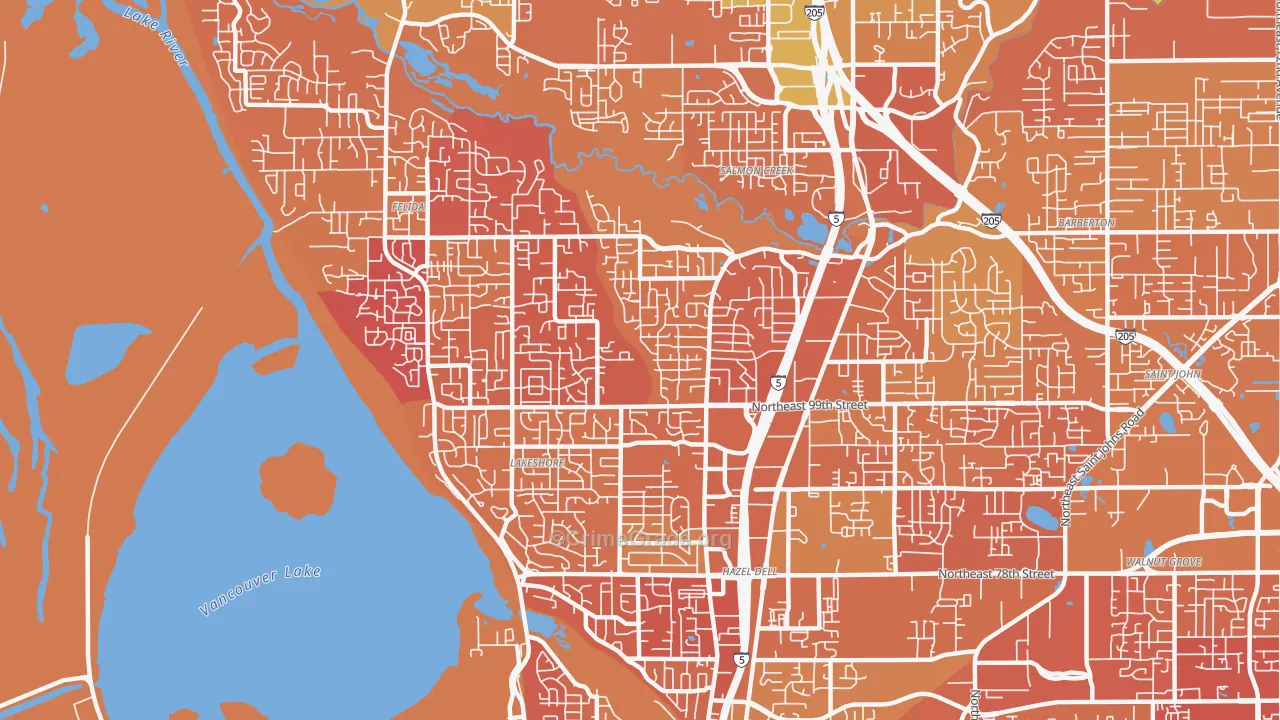 Starcrest, Salmon Creek, WA Map of Vandalism Rates