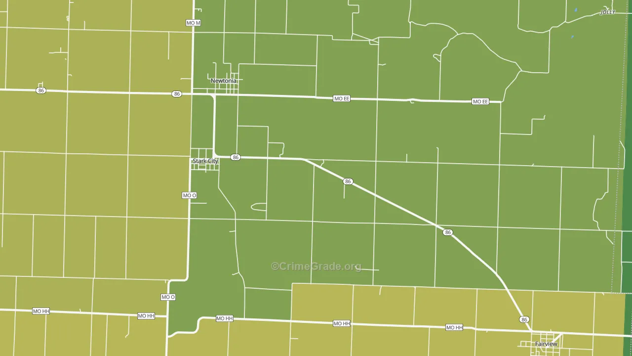 Stark City, MO Map of Vandalism Rates