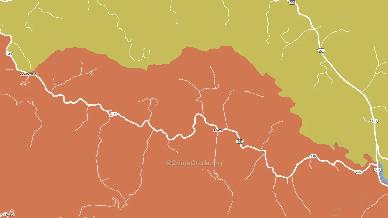 Stark, KY Map of Vandalism Rates
