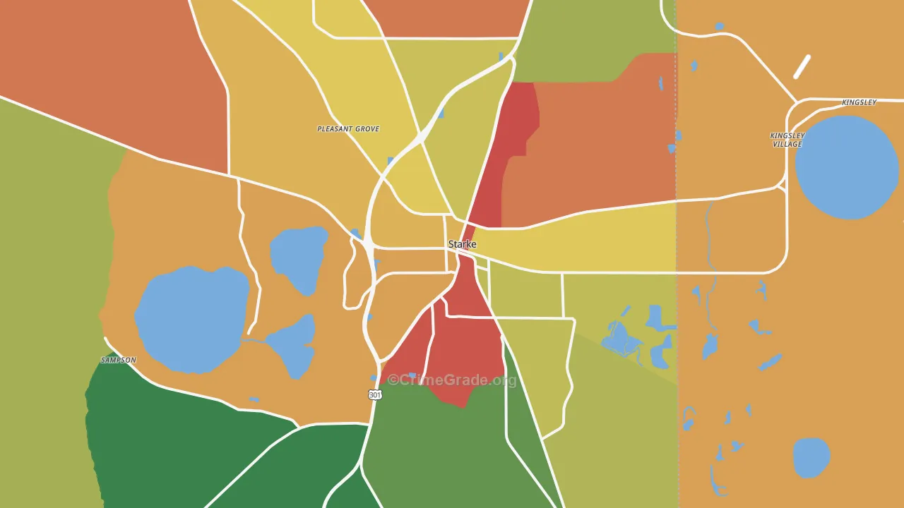 Starke, FL Map of Vandalism Rates