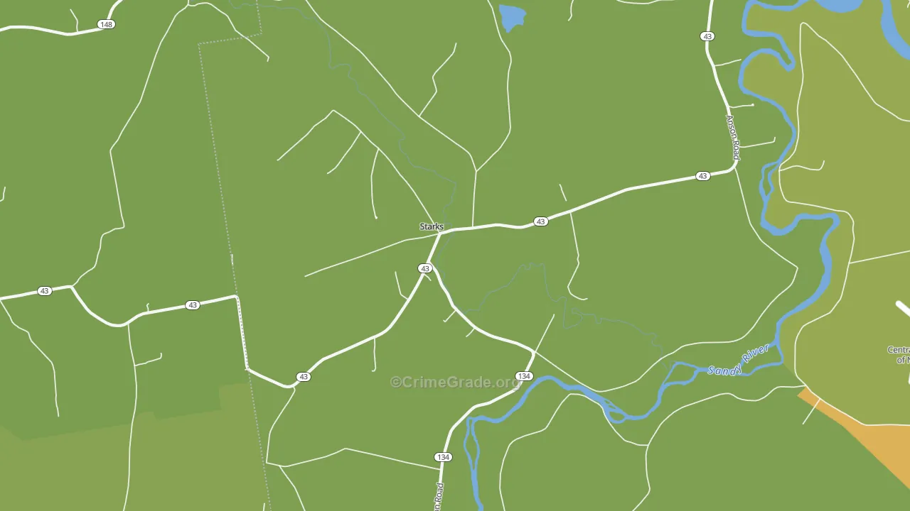 Starks, ME Map of Vandalism Rates