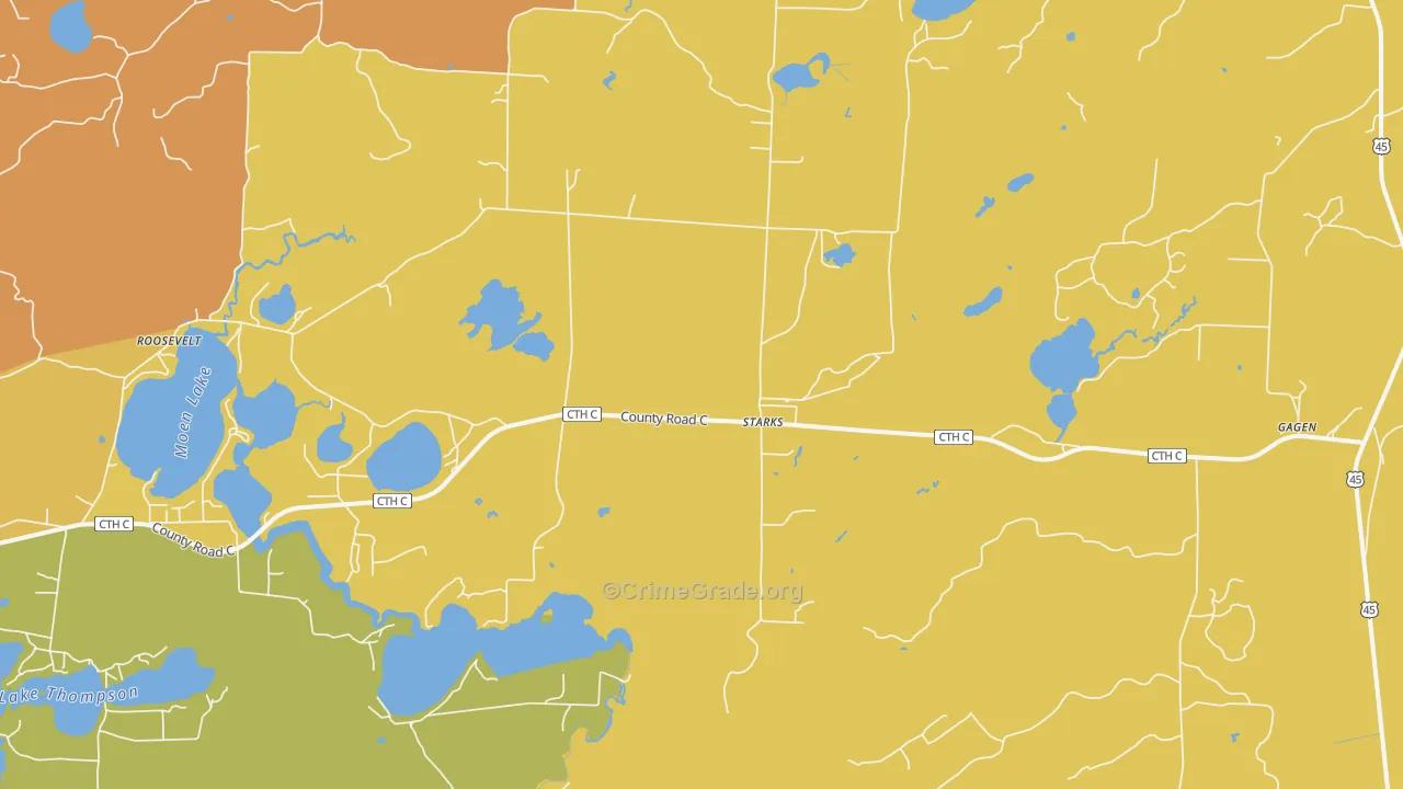 Starks, WI Map of Vandalism Rates