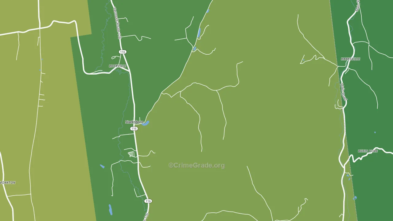Starksboro, VT Map of Vandalism Rates