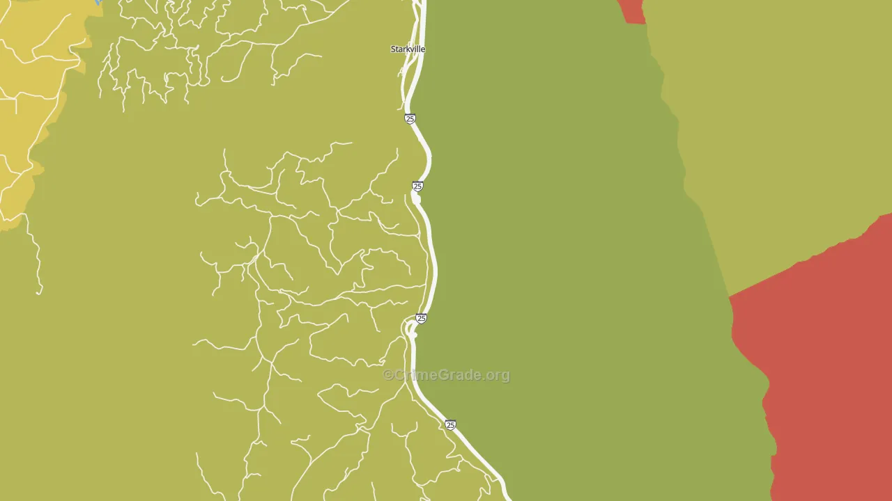 Starkville, CO Map of Vandalism Rates