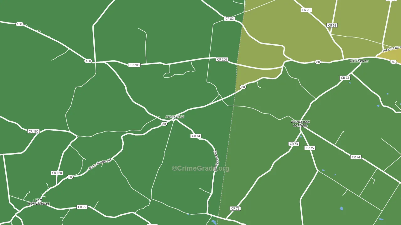 Starkville, NY Map of Vandalism Rates