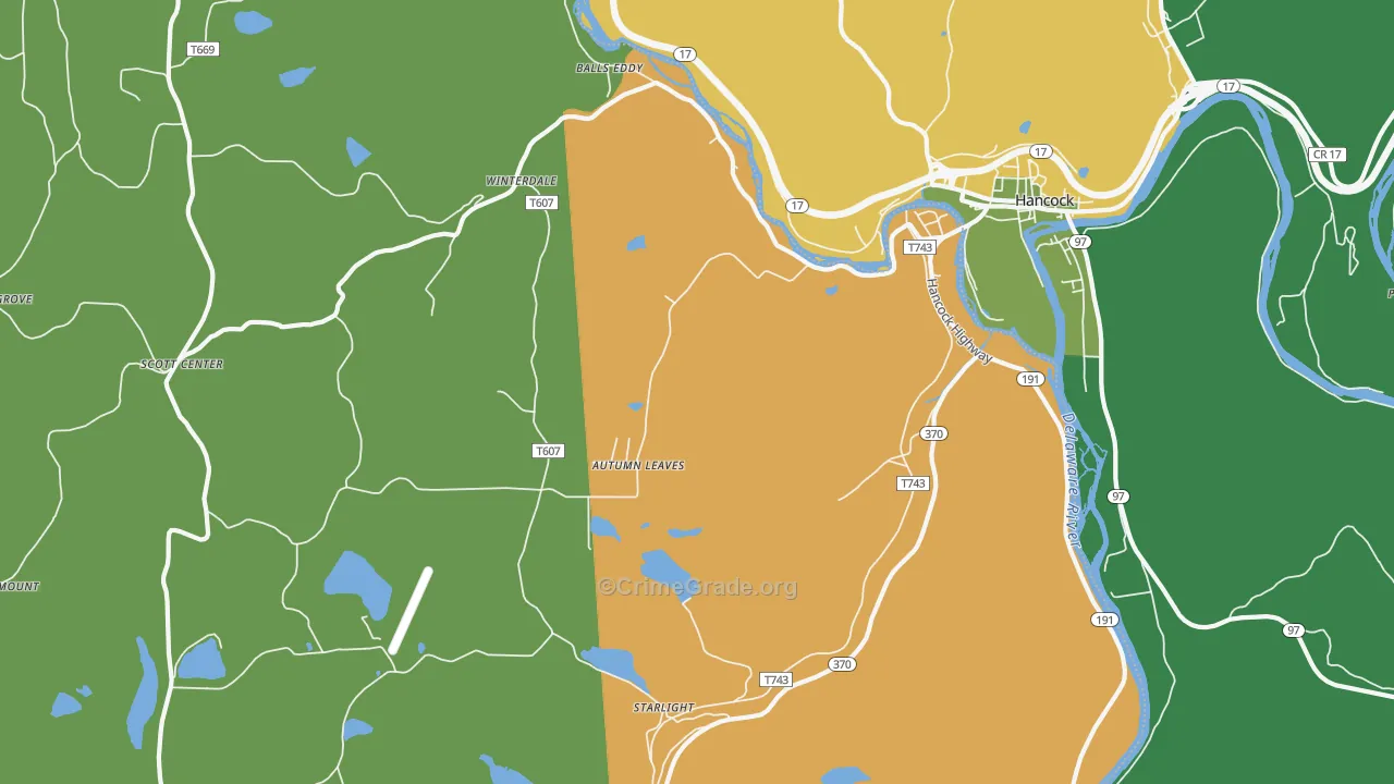 Starlight, PA Map of Vandalism Rates