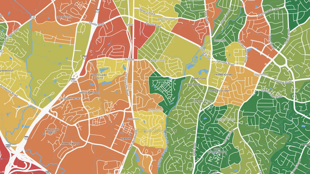 Starmount, Charlotte, NC Map of Vandalism Rates