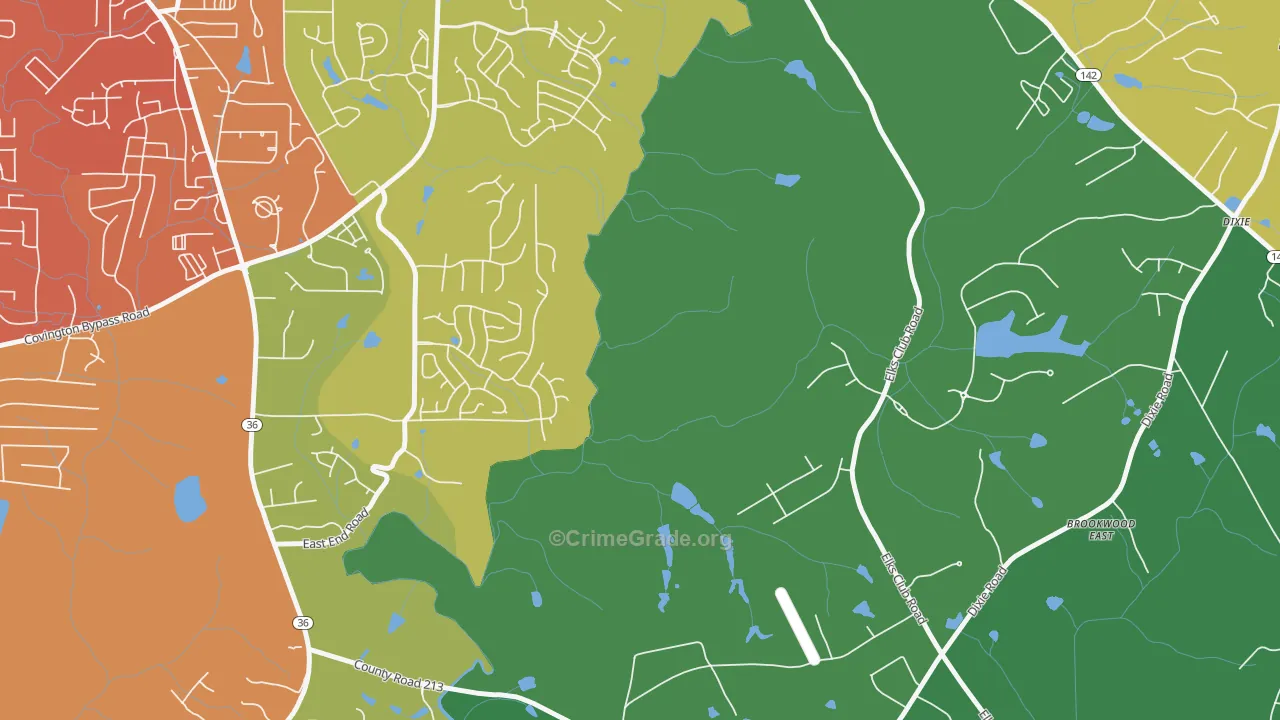 Starrsville, GA Map of Vandalism Rates
