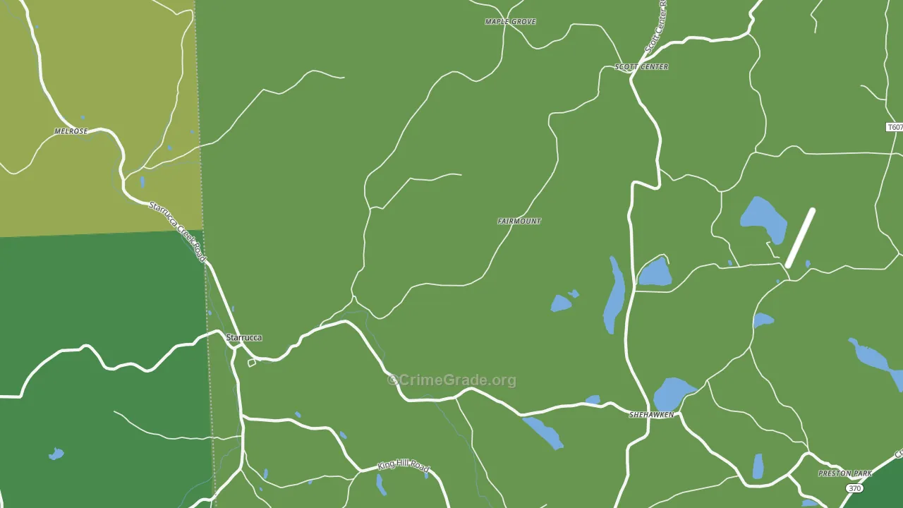 Starrucca, PA Map of Vandalism Rates