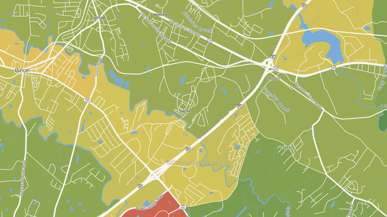 Startex, SC Map of Vandalism Rates