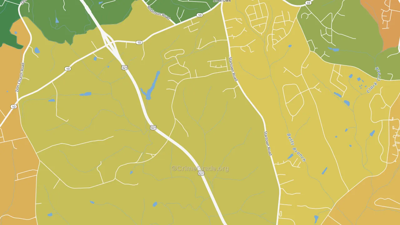 Startown, NC Map of Vandalism Rates