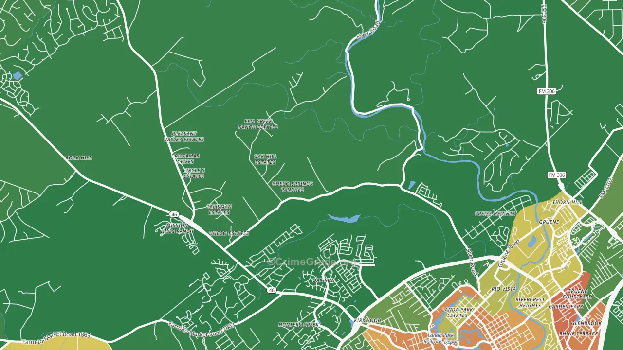 Startzville, TX Map of Vandalism Rates