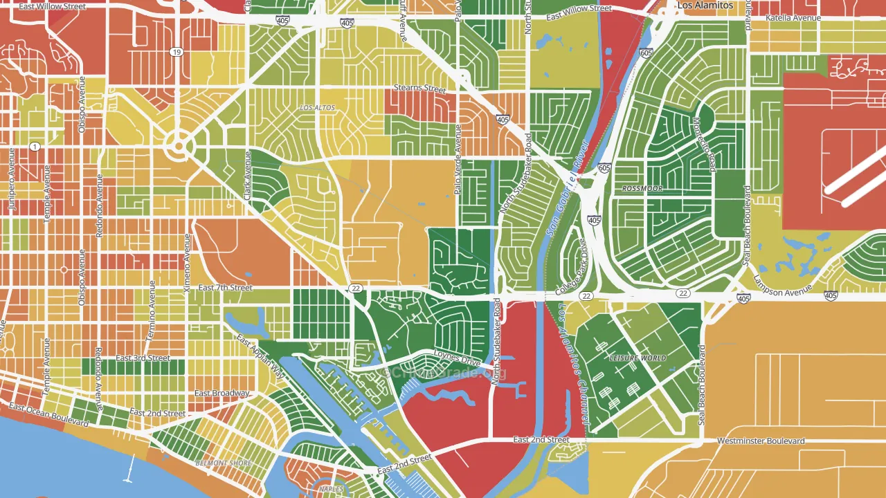State College Area, Long Beach, CA Map of Vandalism Rates