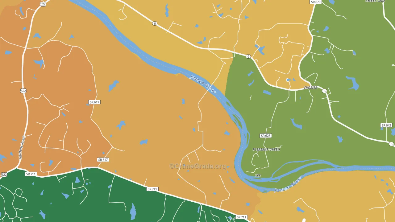 State Farm, VA Map of Vandalism Rates
