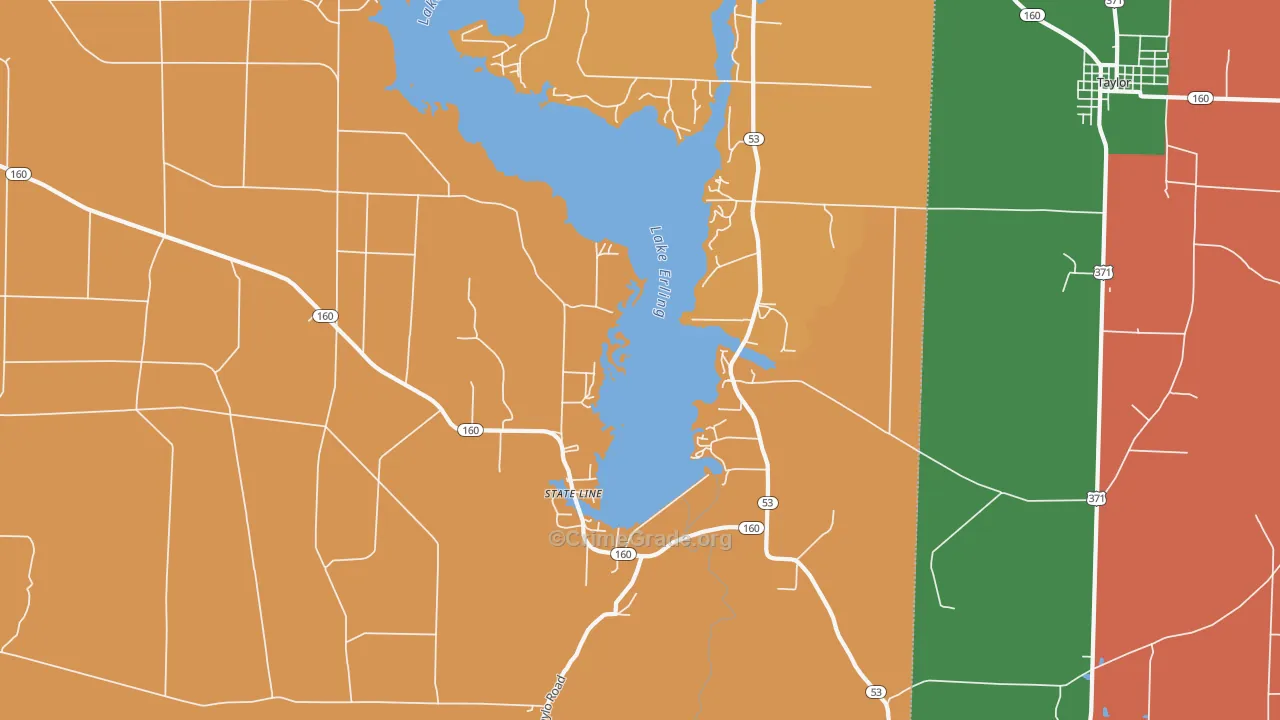 State Line, AR Map of Vandalism Rates
