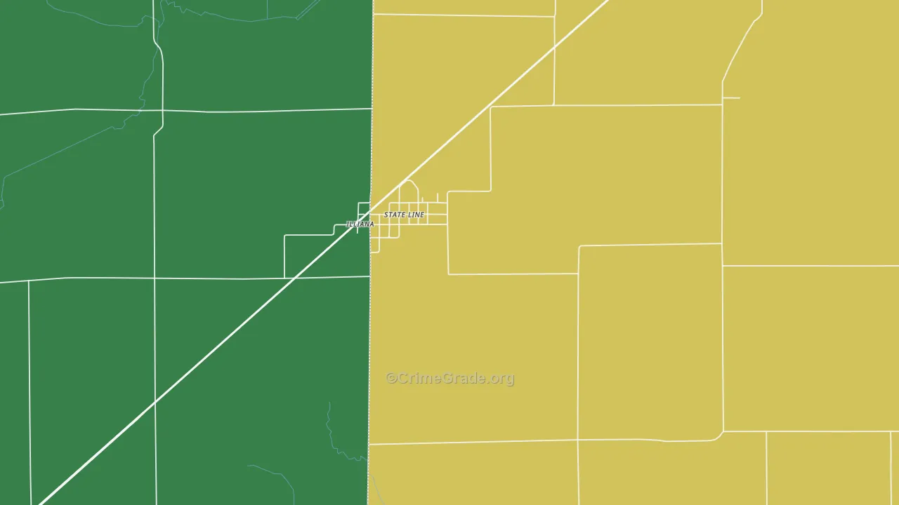 State Line City, IN Map of Vandalism Rates