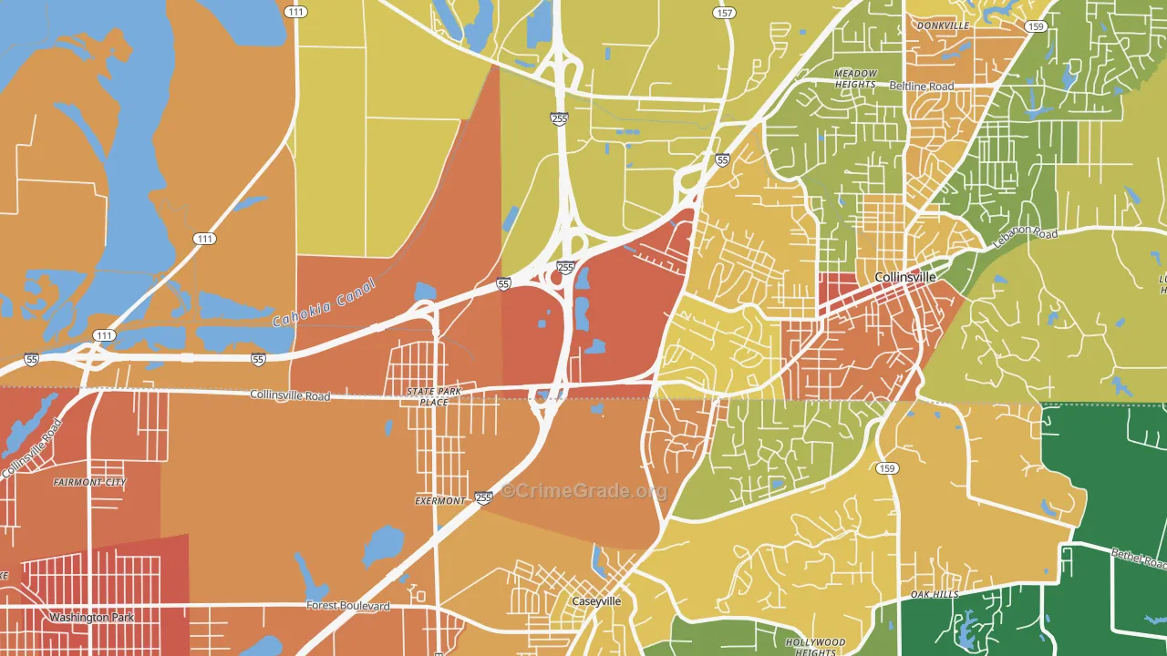 State Park Place, IL Map of Vandalism Rates