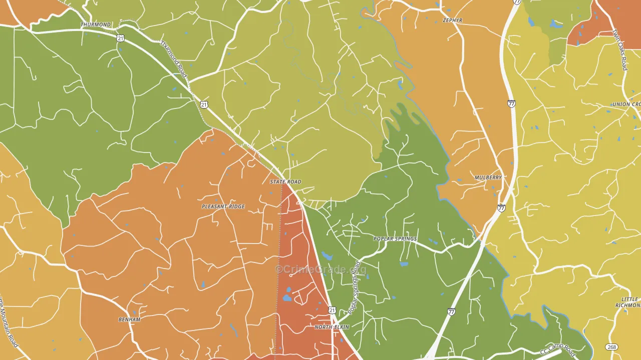 State Road, NC Map of Vandalism Rates