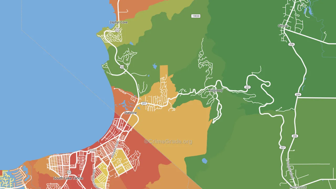 Stateline, NV Map of Vandalism Rates
