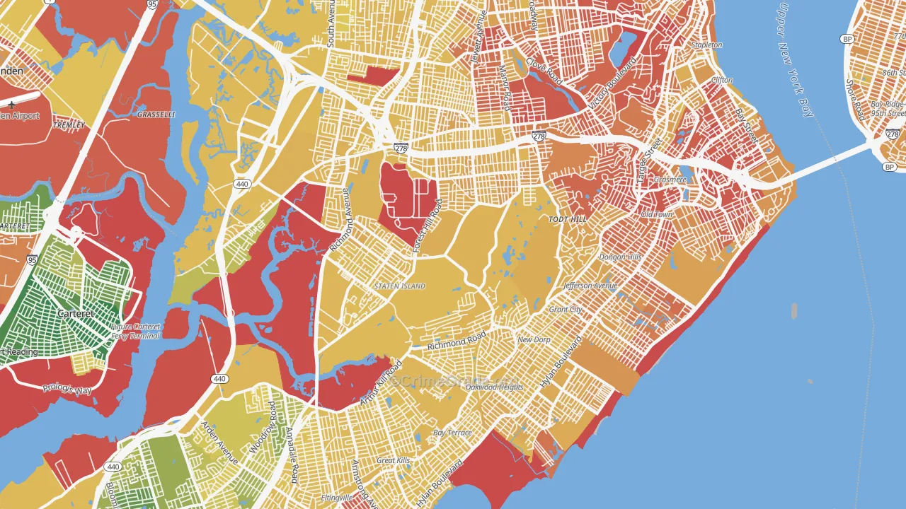 Staten Island, NY Map of Vandalism Rates