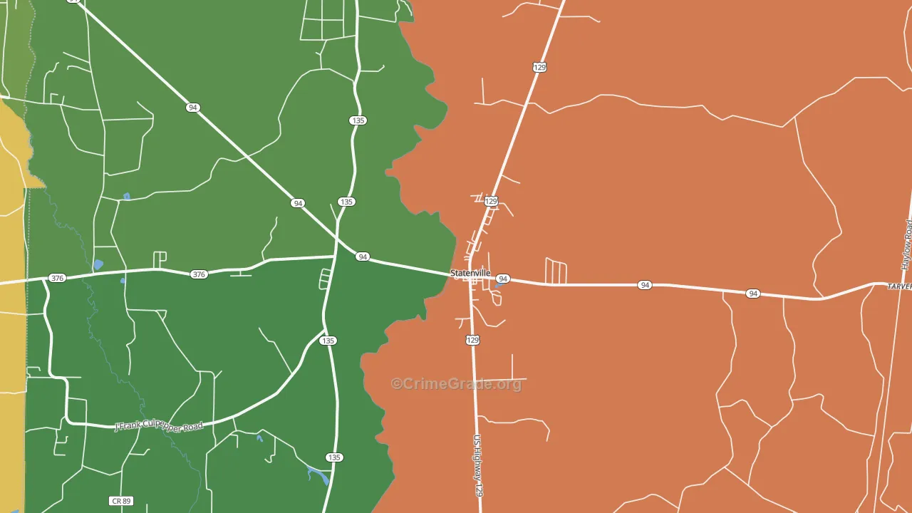 Statenville, GA Map of Vandalism Rates