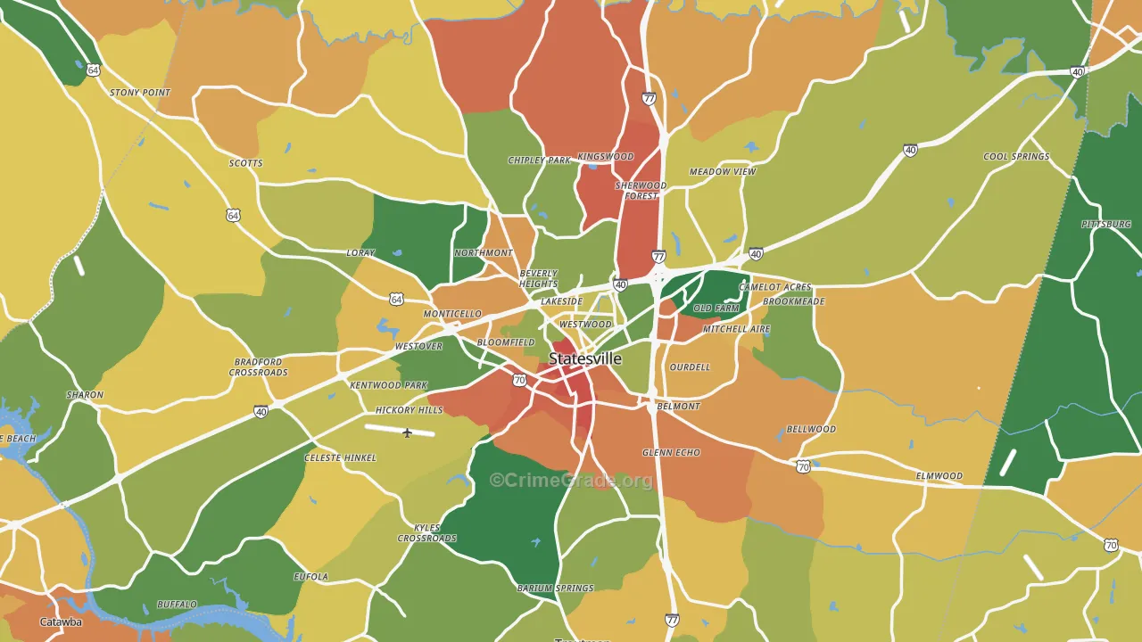 Statesville, NC Map of Vandalism Rates