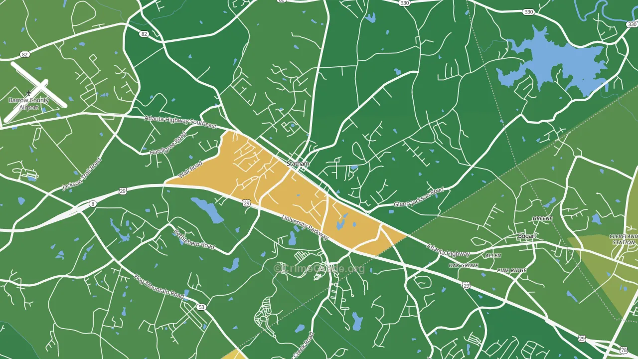 Statham, GA Map of Vandalism Rates