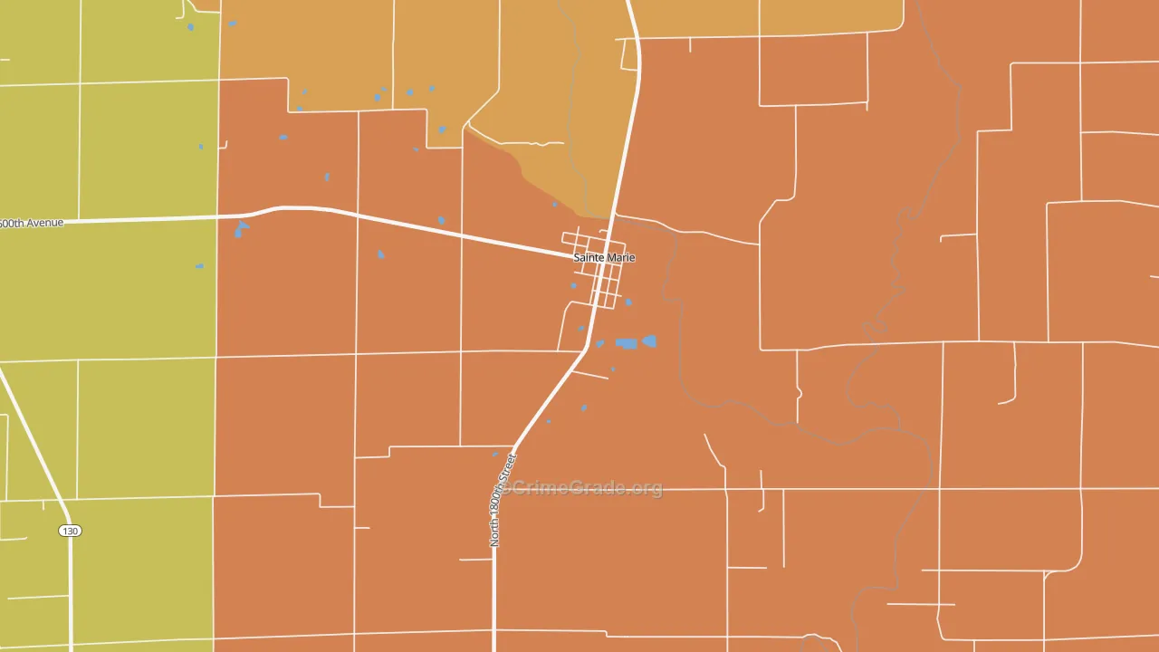 Ste. Marie, IL Map of Vandalism Rates