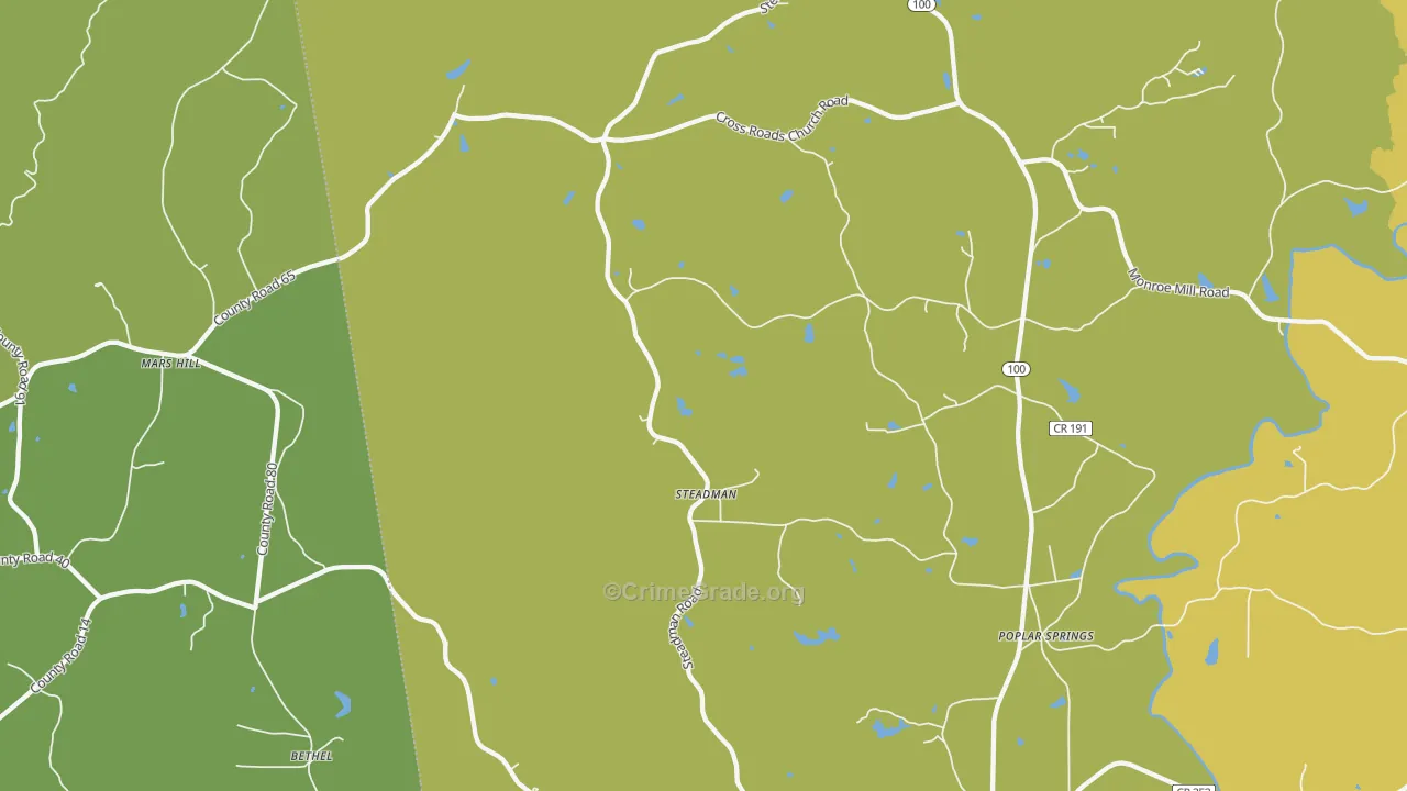 Steadman, GA Map of Vandalism Rates