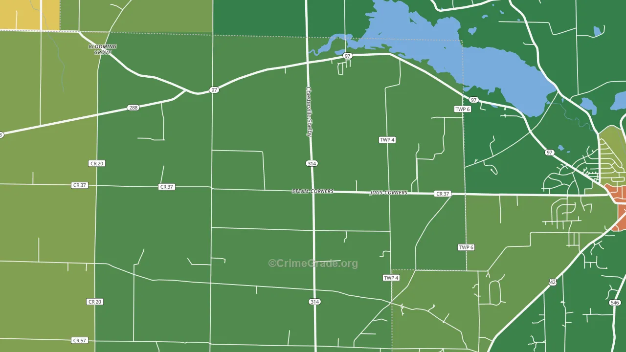 Steam Corners, OH Map of Vandalism Rates
