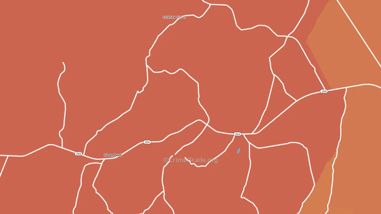 Steamboat Canyon, AZ Map of Vandalism Rates