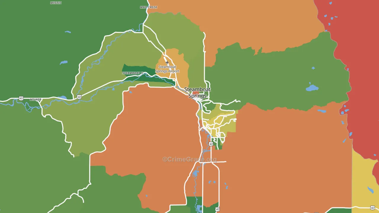 Steamboat Springs, CO Map of Vandalism Rates