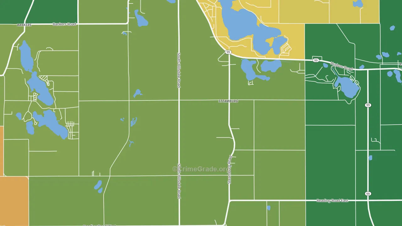 Steamburg, MI Map of Vandalism Rates